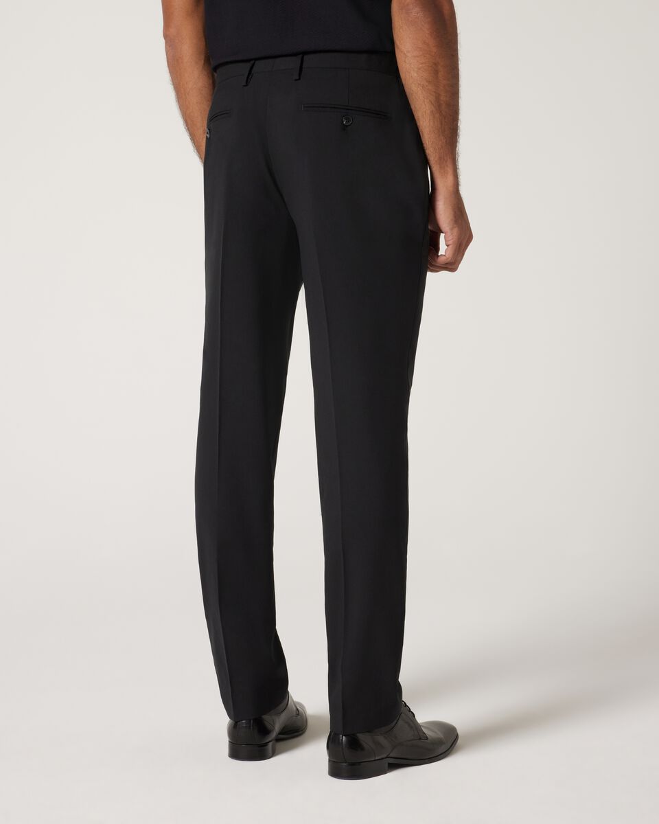 Wool Blend Regular Stretch Premium Tailored Pant, Black, hi-res